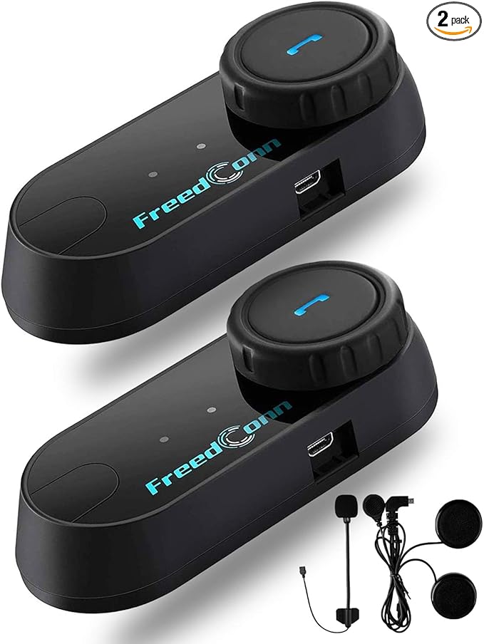 FreedConn Motorcycle Bluetooth Headset, TCOM VB 2-Way 800M Helmet Communicati...