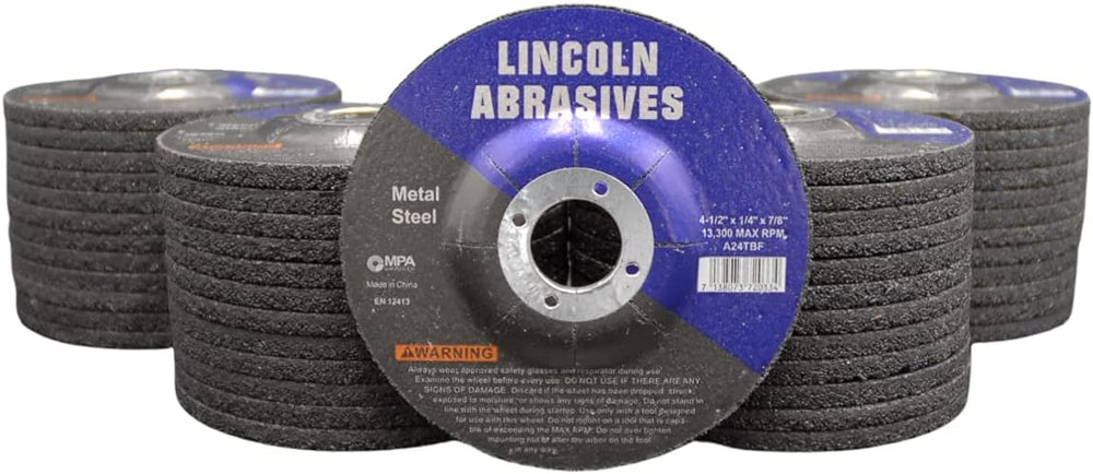 50 Pack Grinding Wheels 4.5" x 1/4" x 7/8" for Metal