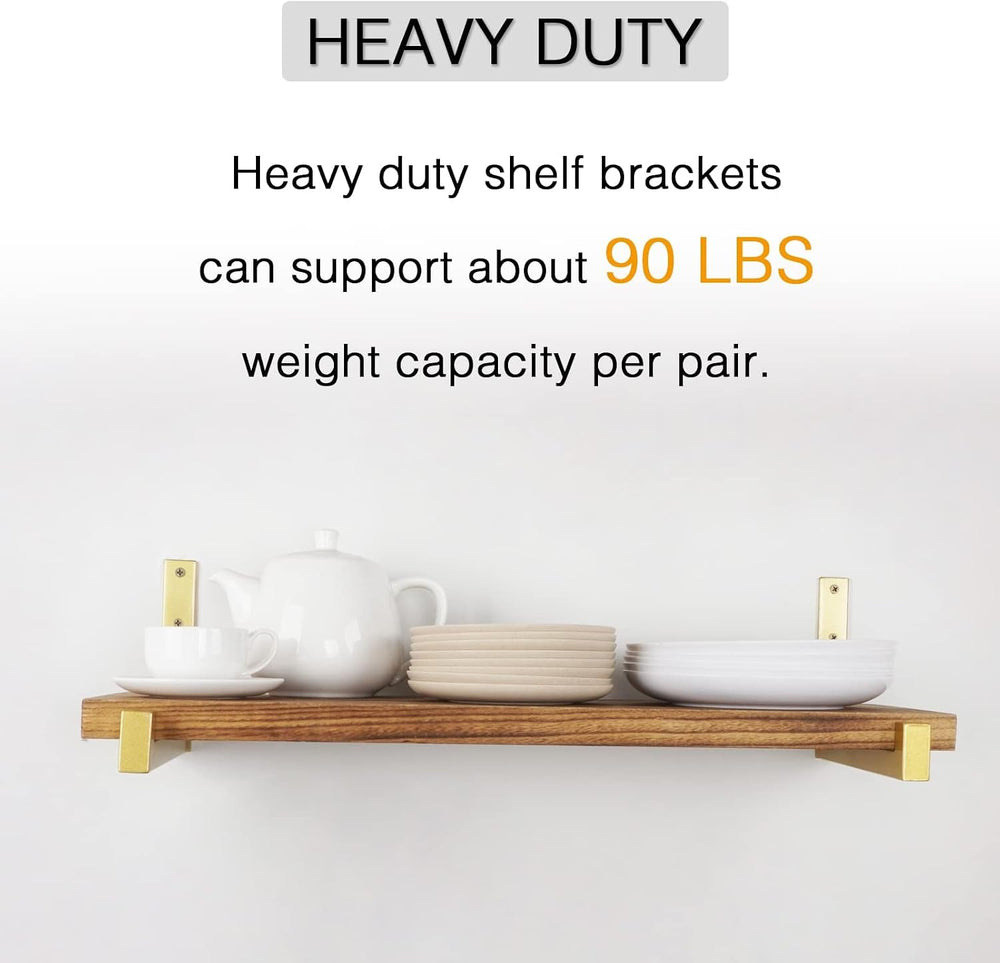 OVOV 6 Pack Heavy Duty Shelf Brackets Wall Mounted Industrial Farmhouse Float...