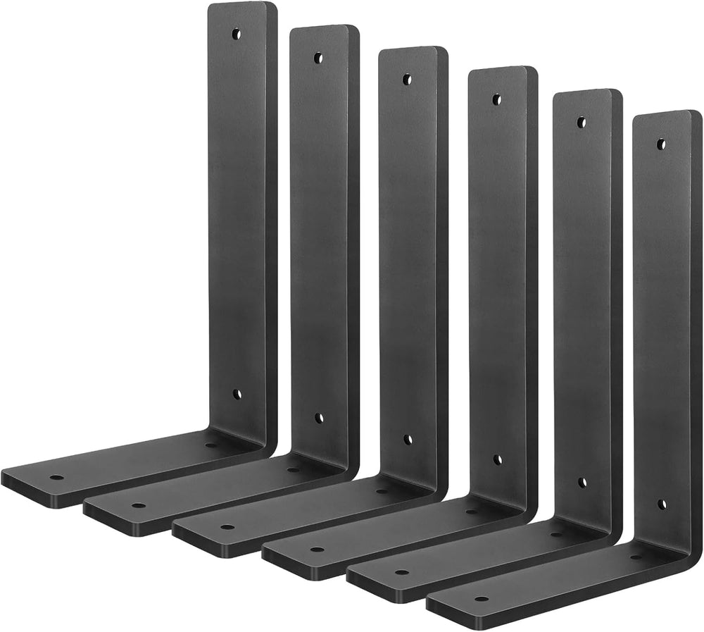 Heavy Duty Shelf Brackets 10 Inch, 6 Pack Floating Shelf Brackets, L Wall She...