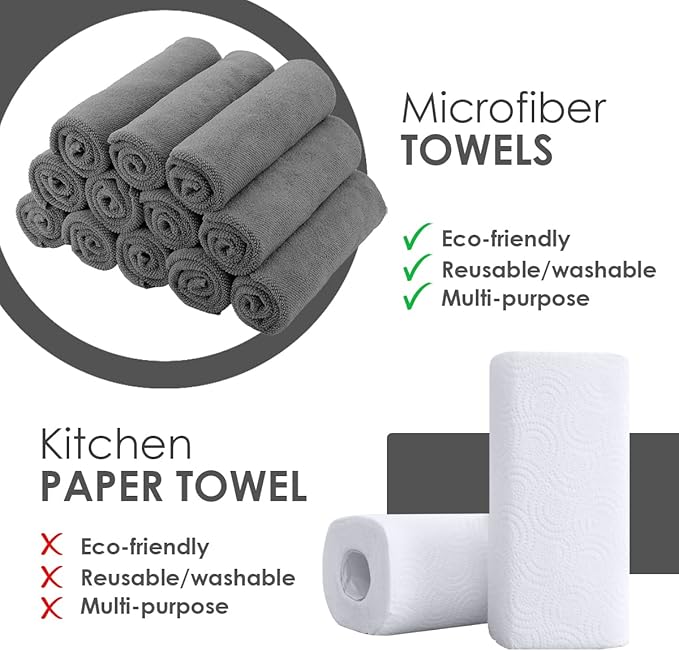 Avalon Towels Microfiber Cleaning Cloths Size 16" x 16", Highly Abs...
