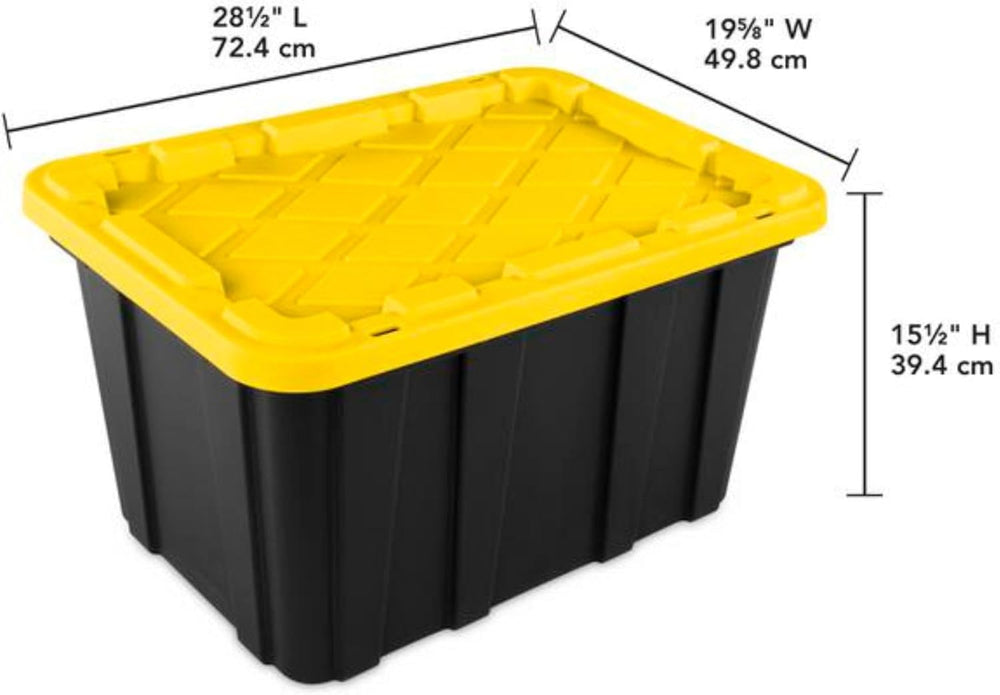 Sterilite Industrial Storage Tote with Lids for Garage, 27 Gallon, 8-Pack