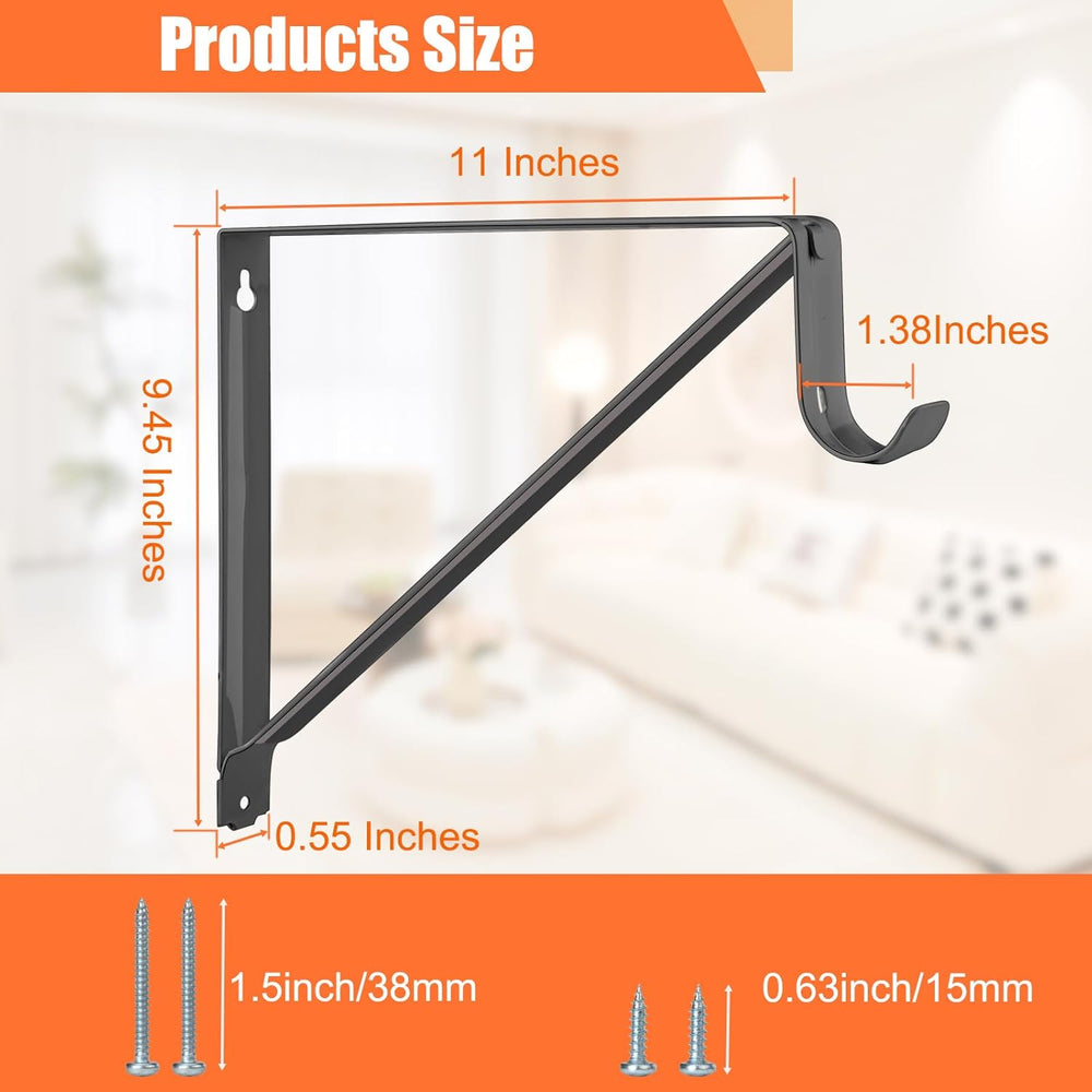 10 Pack Heavy Duty Closet Shelf & Rod Brackets, Wall Mounted Closet Shelf...