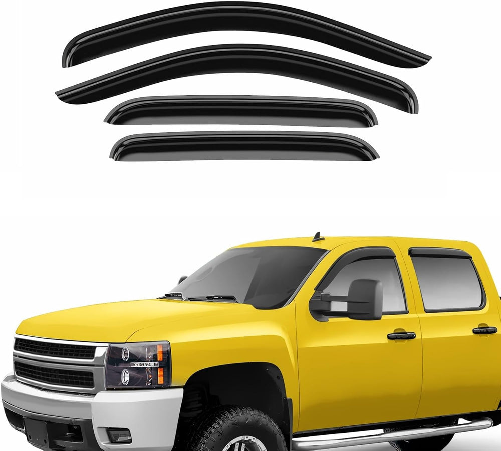Extra Durable Window Deflectors Tape-On Window Visors Rain Guards Fit (4 pcs)