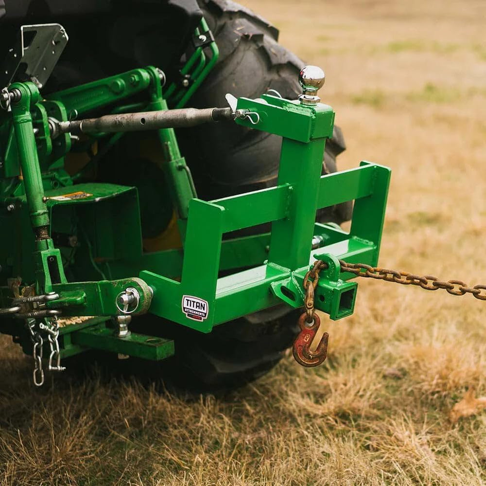 Titan Attachments Standard Series 3 Point Charcoal Tractor Drawbar with Suitc...