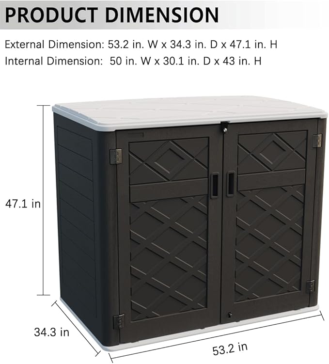 KINYING Larger Outdoor Storage Shed Weather Resistance, Resin Sheds & Out...