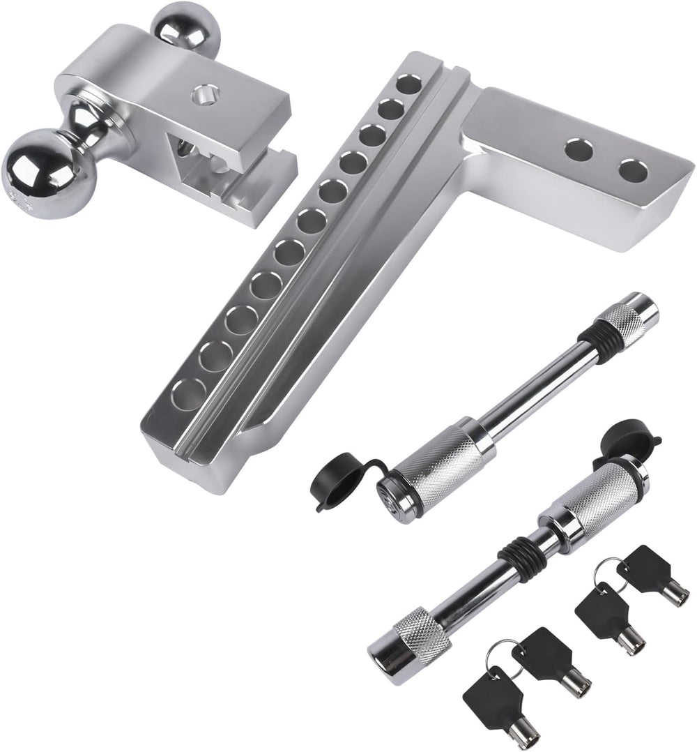 2" Receiver Adjustable Trailer Hitch, 10" Rise/Drop Aluminum Tow Hi...