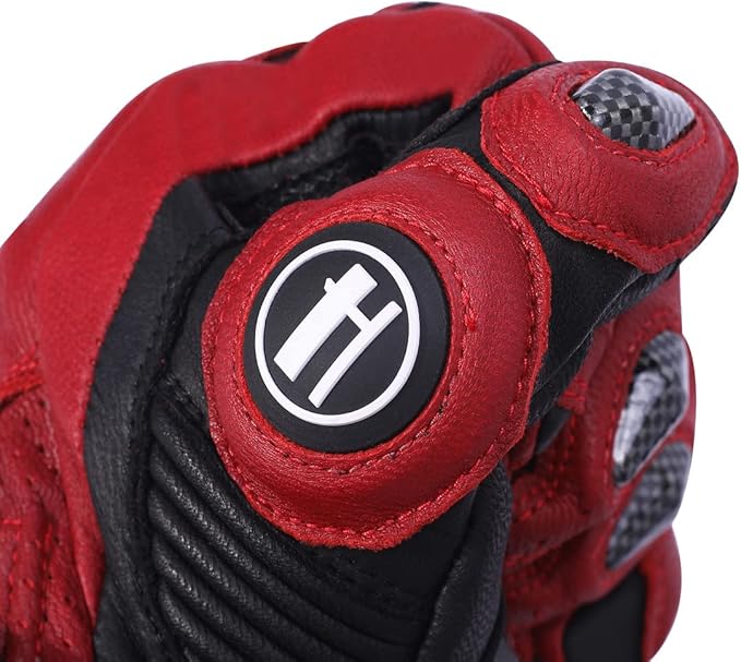 Harssidanzar Leather Motorcycle Gloves