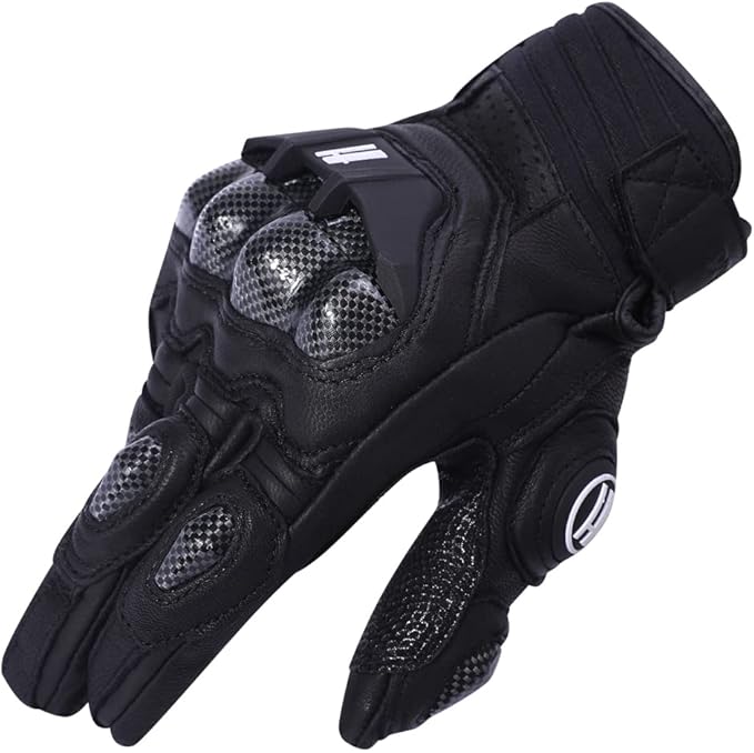 Harssidanzar Breathable Leather Motorcycle Gloves Touchscreen