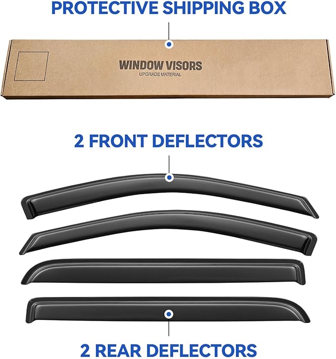 Window Visors Rain Guards for 2004 2005 2006 2007 2008 Ford F150 SuperCrew