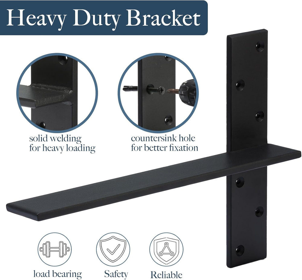 Free Hanging Countertop Support Bracket 16" Lx2.5 W 2 Pack Hidden Floati...