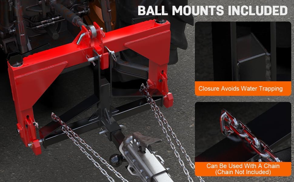 3 Point Hitch Receiver Quick Hitch Compatible, Cat.1 Tractor Mover Draw Bar