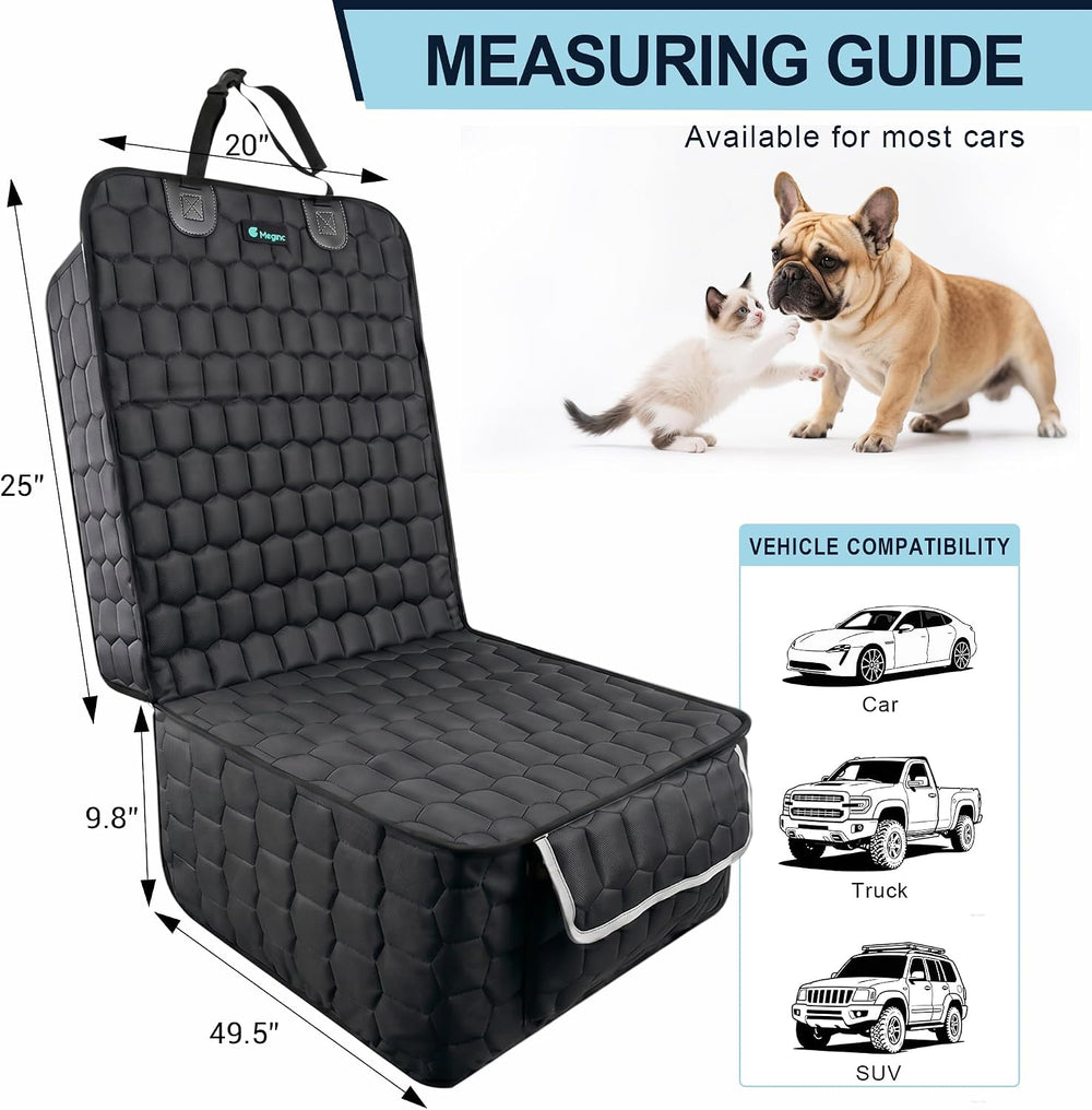 Meginc 2-Pack Front Seat Covers for Dogs, Waterproof Car Seat Protectors