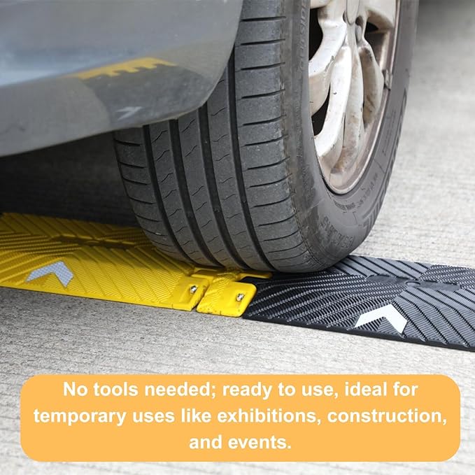 Collapsible Speed Bumps for Road - 10 Ft Portable Traffic Hump for Driveway