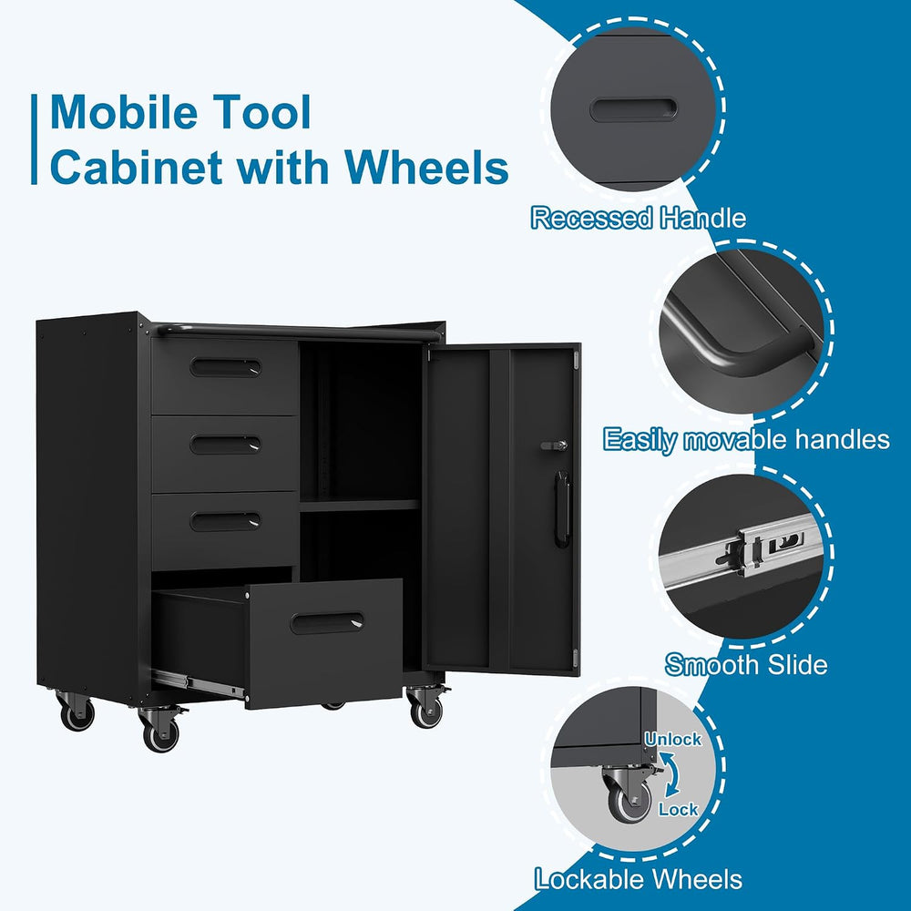 6-Piece Garage Storage Cabinets System Heavy Duty Workshop Set