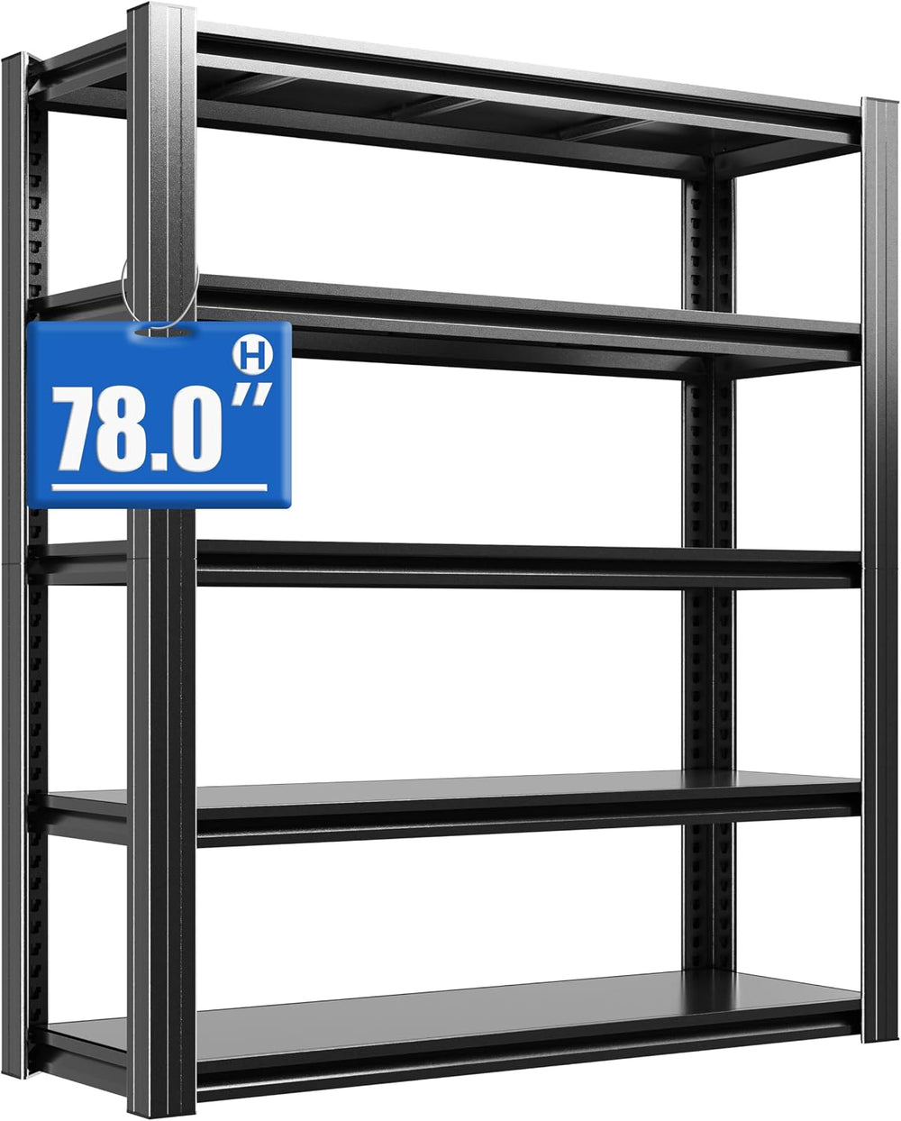 78" H Metal Storage Shelving, 3000LBS Heavy Duty Shelves Unit, Adjustable 5
