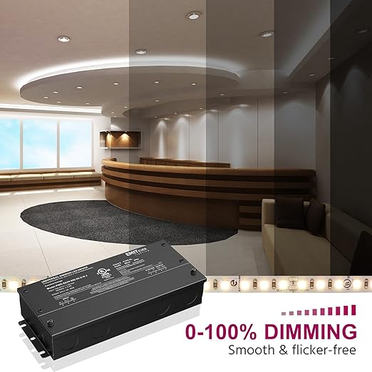 EMITEVER 96W Dimmable LED Driver, 24V Dimmable Power Supply, AC to DC
