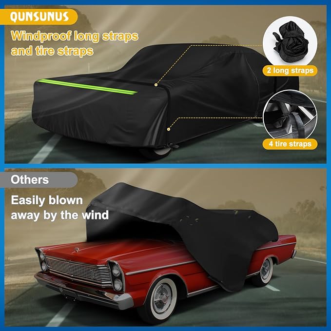 QUNSUNUS Waterproof Car Cover for Ford Galaxie 500/XL/Starliner/Fairlane