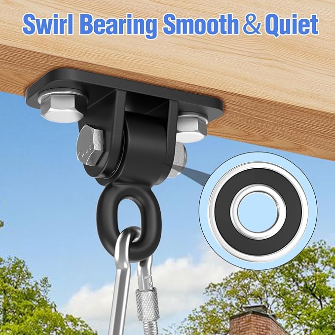 Heavy Duty Swing Hangers with Bearing, Porch Swing Hanging Kit (8PCS)