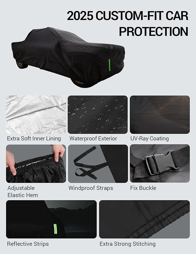 Proadsy Upgrade Car Cover for 2021-2024 2025 Ford Maverick, Waterproof All