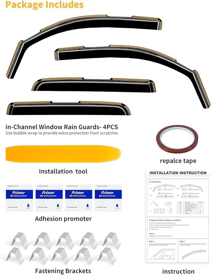 in-Channel Window Rain Guards Fit
