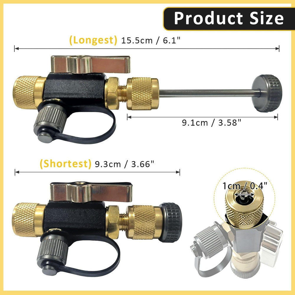 2 Pack 1/4" Mega Flow Valve Core Remover, 20 Micron HVAC Vacuum Tool