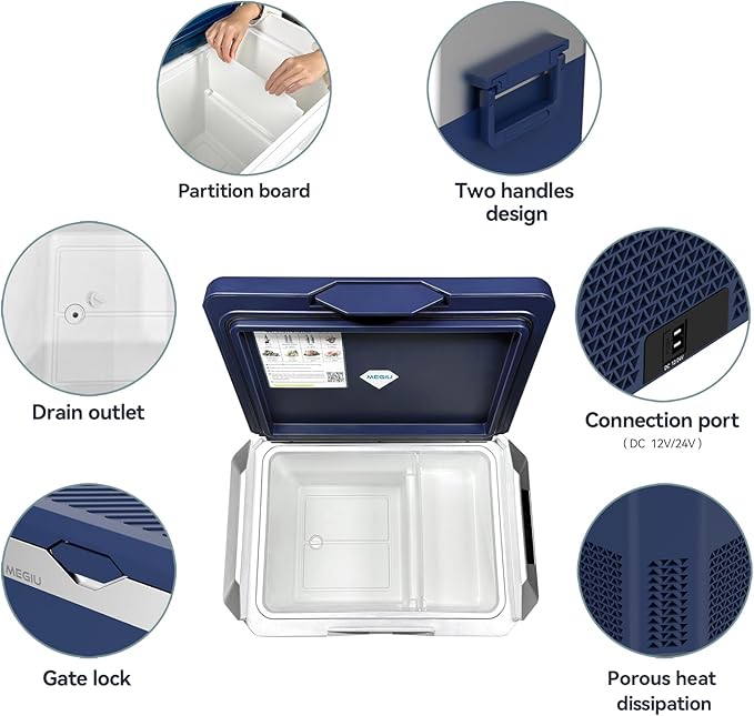 Car Fridge Portable 12V Refrigerator 32 Quart 12 Volt Freezer Compressor Cooler