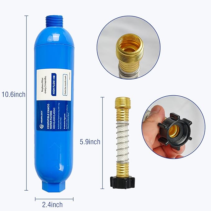 Hourleey 4 Pack RV Inline Water Filter