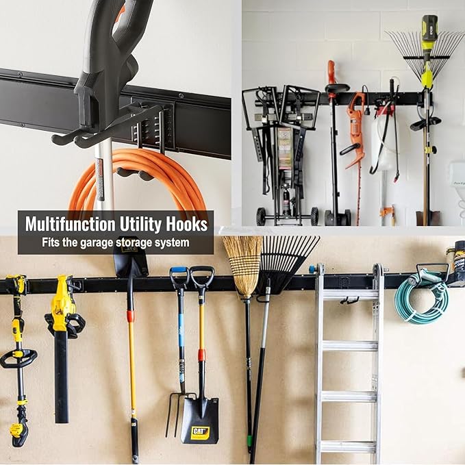 Wall Mount Tool Storage Rack, Heavy Duty Garage Storage Tool Organizer