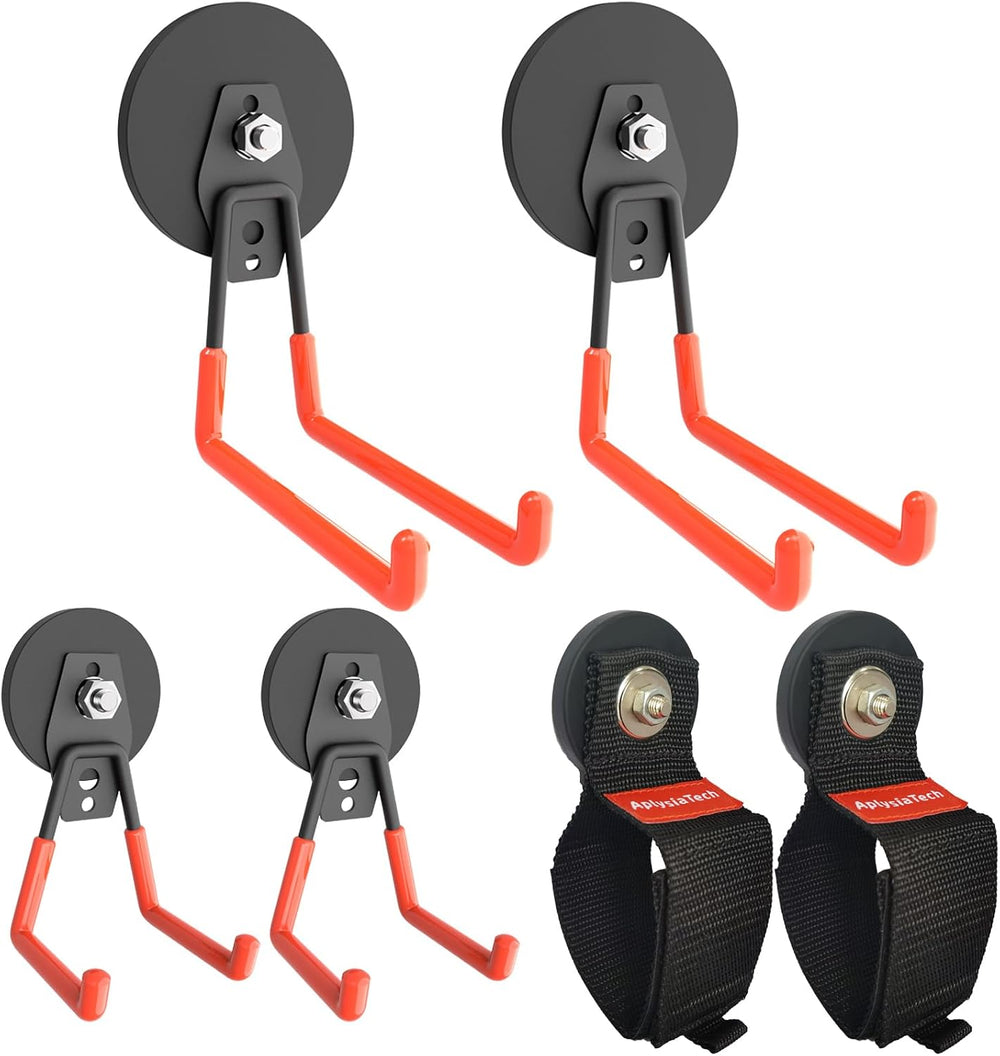Super Strong Garage Magnetic Hooks Heavy Duty-6Pack, Powerful Magnetic Strips...