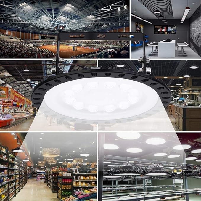 Viugreum 5 PACK 100W UFO LED High Bay Light, 10000LM 6500K Daylight White LED