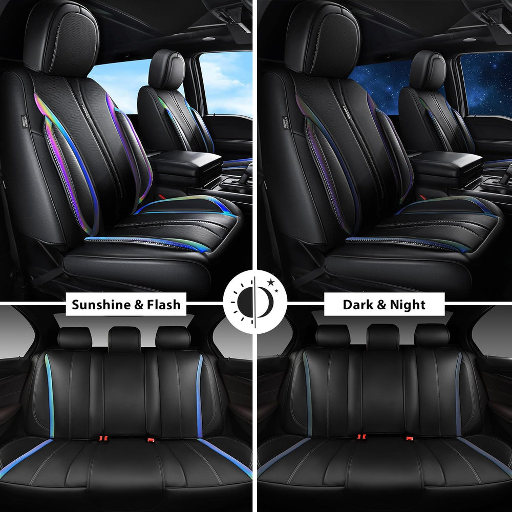 CAR PASS Nappa Leather Car Seat Covers, Durable Waterproof Luxury Universal f...