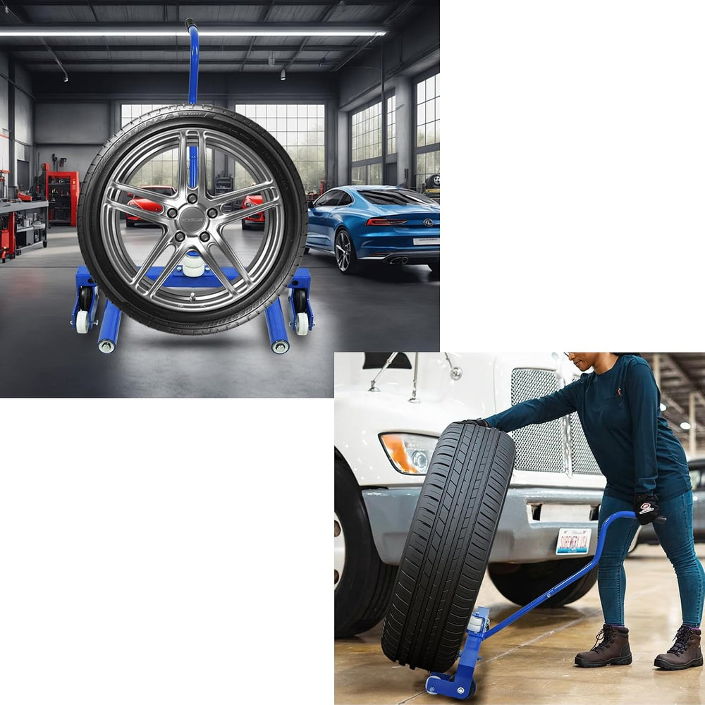 Heavy-Duty Adjustable Tire Dolly Cart, 500 lbs Capacity Tire Moving Tool with...