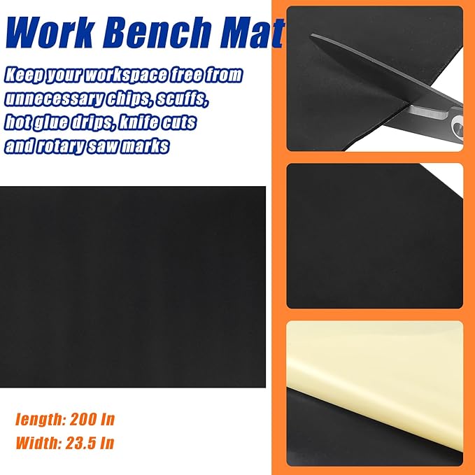 Vesici 1 Roll 23.5 x 200 Inch Work Bench Mat Self Adhesive Resistant PU Floor