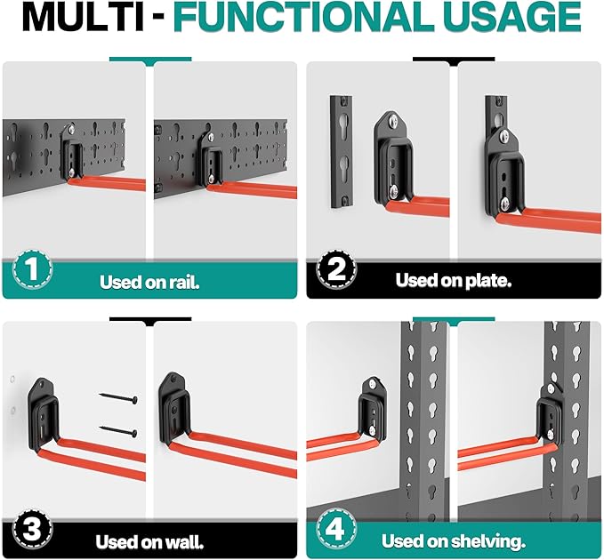 EVERHANGER Garage Tool Storage Organizer Wall Mount, Versatile Garden Tool Rack
