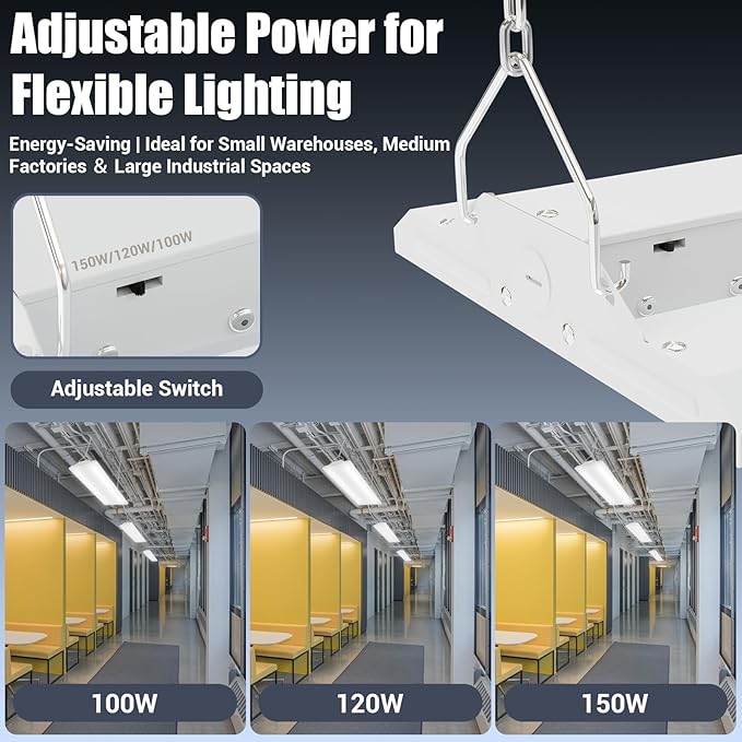 150W 2 Pack 2FT LED Linear High Bay Shop Light Fixture, Indoor Area Workshop