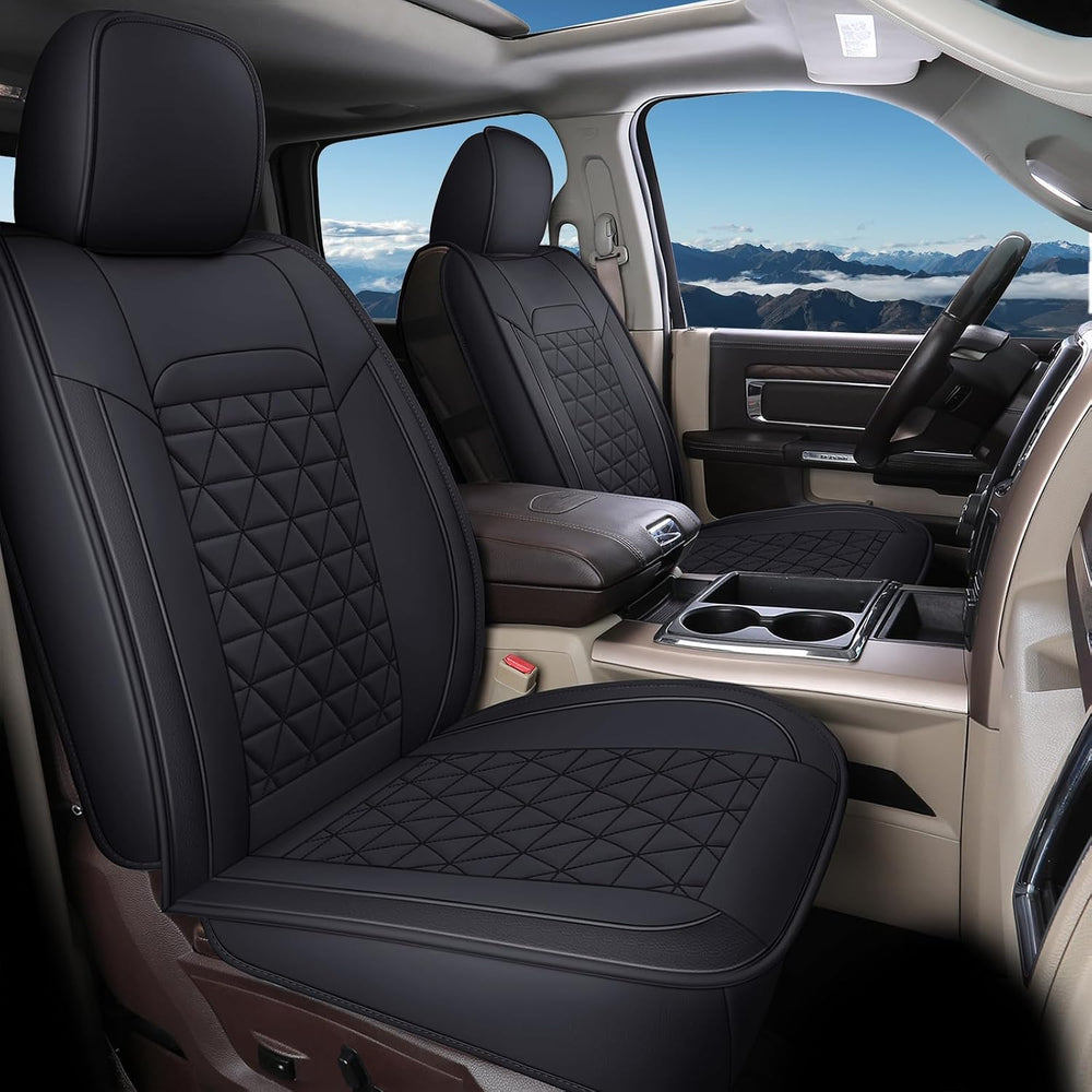 Coverado Car Seat Covers Full Set, Leather RAM 1500 Seat Covers Protectors Co...