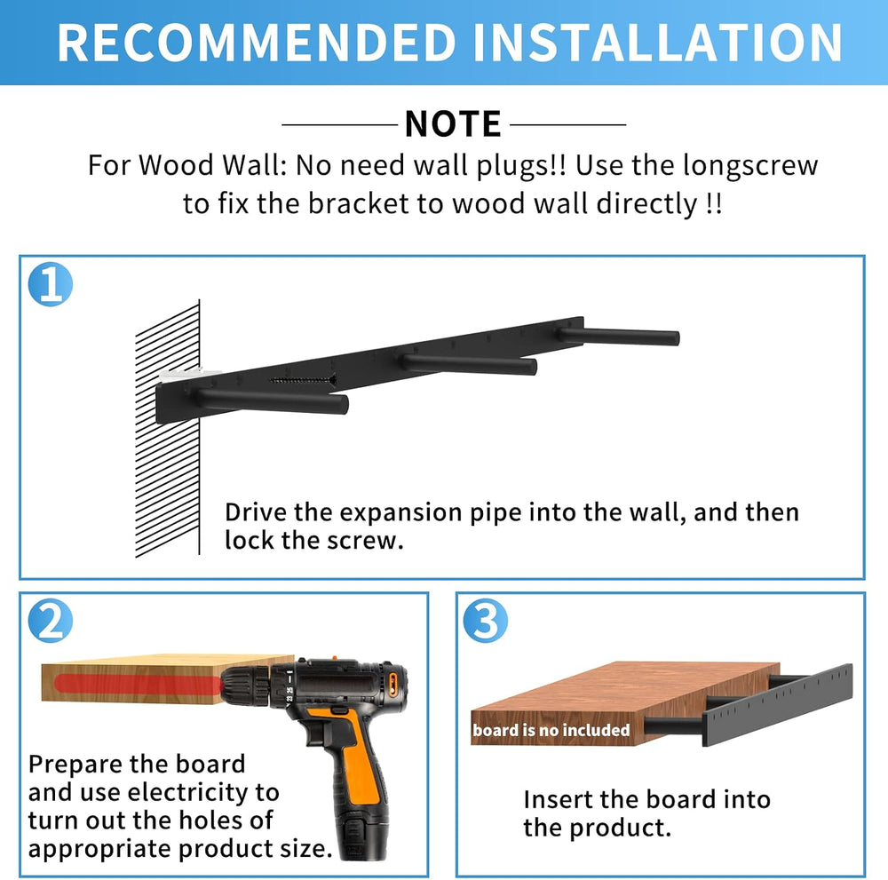42 Inch Heavy Duty Blind Wall Mount Floating Shelf Bracket - Hidden Shelf Bra...