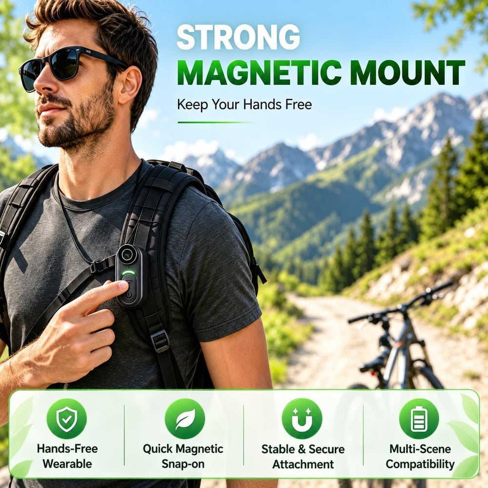 4K Mini Body Cameras Action POV Cam, 64GB Sports Camera with Audio Video Reco...