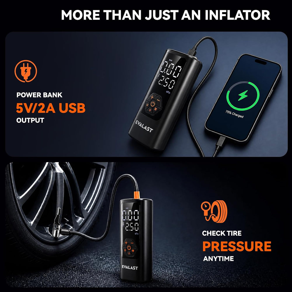 Tire Inflator Portable Air Compressor, 150 PSI Cordless Air Pump