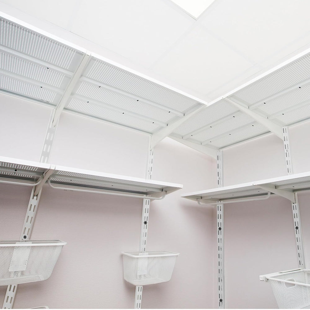 MorningRo 12 Pack 25" Dual Track Shelving Rail, Dual Slot Upright, White