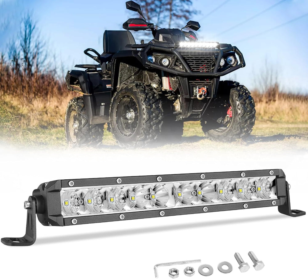 10 Inch Light Bar, Niwaker 50W Single Row LED Light Bar Spot Flood Combo Driv...