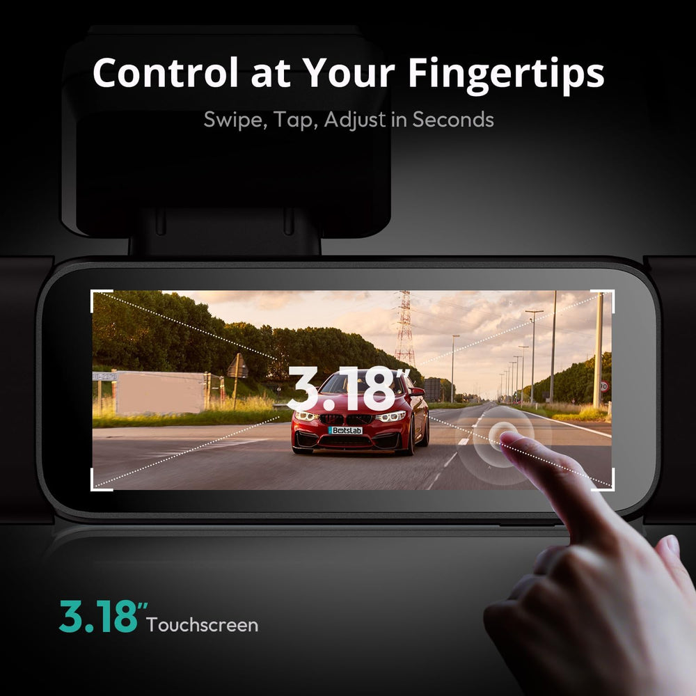 BOTSLAB 4 Channel 360° Dash Cam with Hardwire Kit, 128GB Card,Voice Control