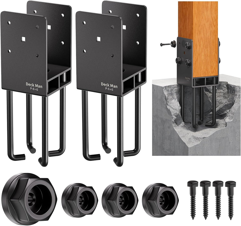 2Pack Heavy-Duty Post Base Anchor Bracket for 6"x6" Wood Post (Actu...