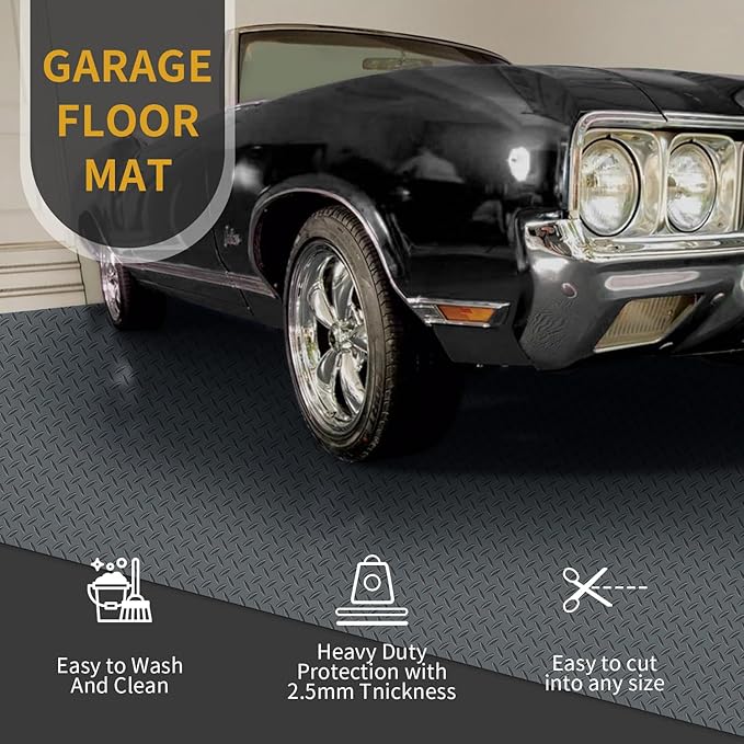 Premium Garage Floor Mat, Commercial Grade Heavy Duty Parking Mat (2Rolls)
