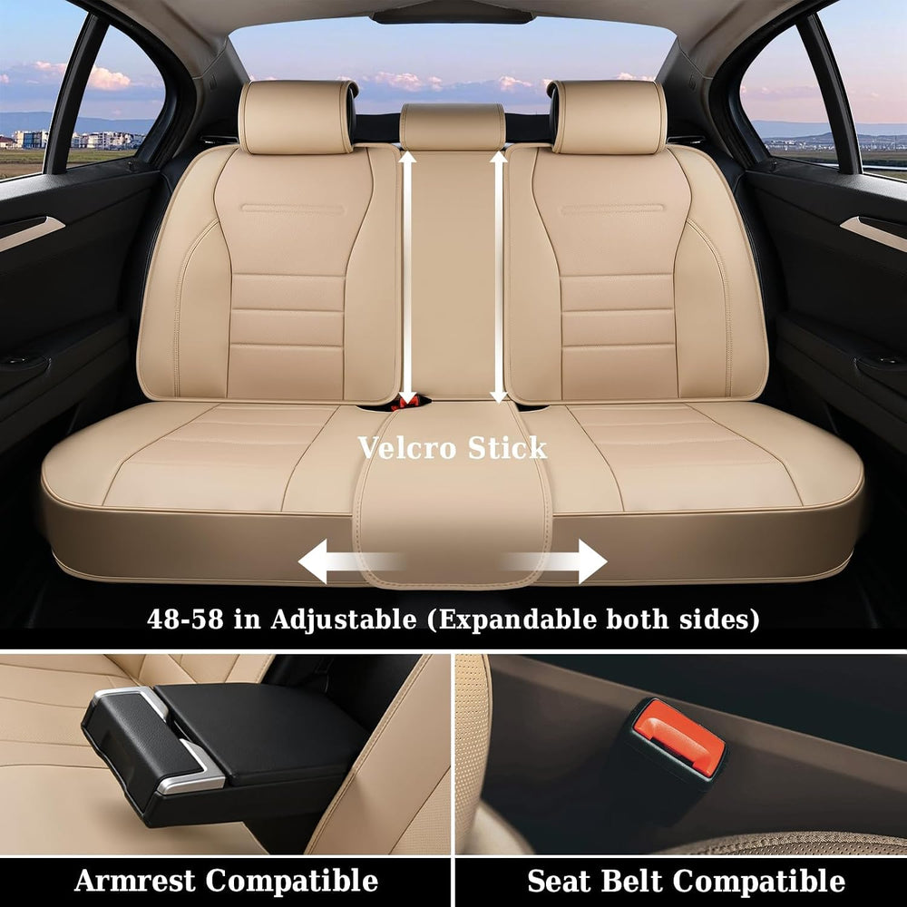 Coverado Car Seat Covers Front Seats, Car Seat Cover Beige, Car Seat Protecto...