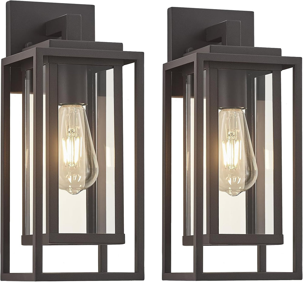 14" Outdoor Wall Light Fixtures Waterproofed Exterior Lantern W/Sturdy (...