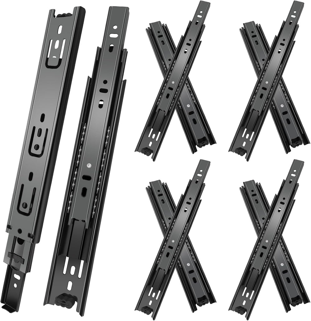 20 inch Drawer Slides 4 Pairs (8pcs) 3 fold Full Extension Side Mount Cabinet...
