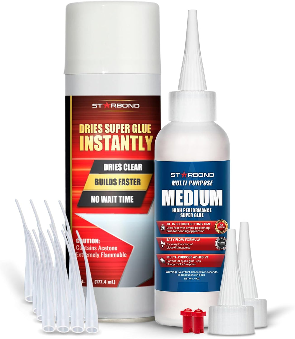 Starbond Medium CA Glue with Activator Bundle (4 oz. + 6 oz.) – Premium Cyano...