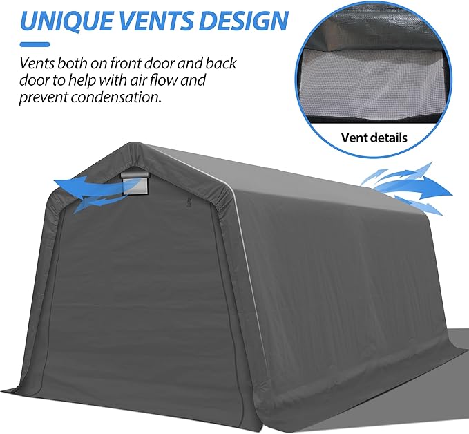 8' x 14' Outdoor Storage Shelter Shed, Portable Storage Shed Heavy Duty